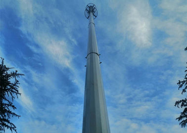 เสาโครงเหล็กโทรคมนาคมแปดเหลี่ยม GSM เสาเดี่ยวที่ทับซ้อนกันของโมโนโพล